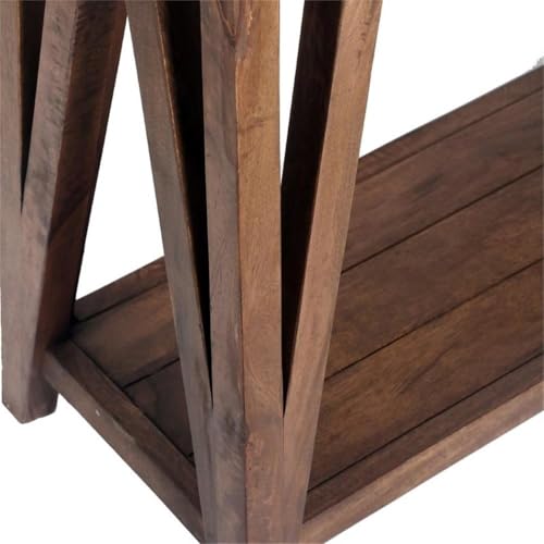 Brookside 52 in. Wide Console/Media Table, Industrial Design, Concrete-Coated Top, Solid Wood Base and Shelf, Functional Living Room Accent pc, Ideal for 32 in. TVs, 30 in. W x 15 in. D x 29 in. H Alaterre Furniture