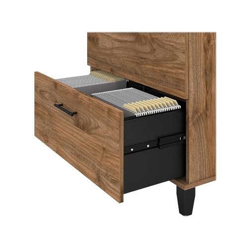 Bush Furniture Somerset 2-Drawer Lateral File Cabinet, Letter/Legal, Fresh Walnut, 30-inch (WC81380) Bush Business Furniture
