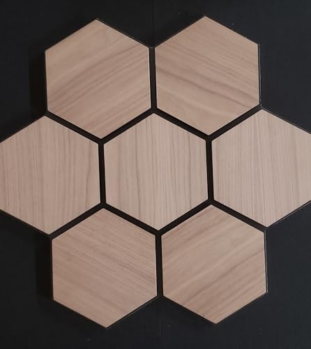 Generic Wooden Hexagon HoneyComb Acoustic Modern Wall Panel. Soundproof decorative felt. 3 sq-ft coverage per panel (Matte Black). 2 panels per package. Generic