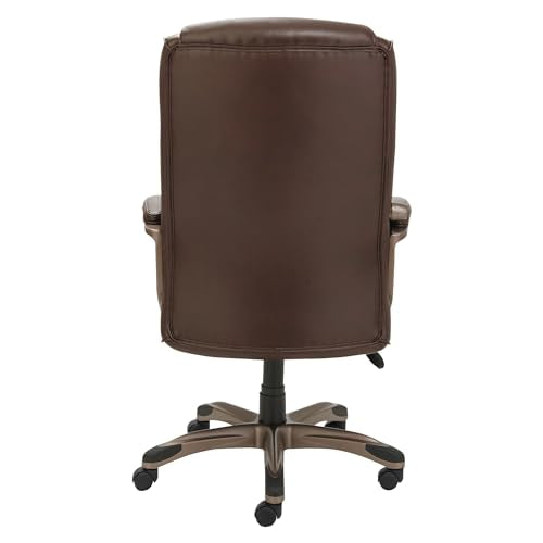 Alera Alera Veon Series Executive High-Back Bonded Leather Chair, Supports Up to 275 Lb, Brown Seat/Back, Bronze Base Alera