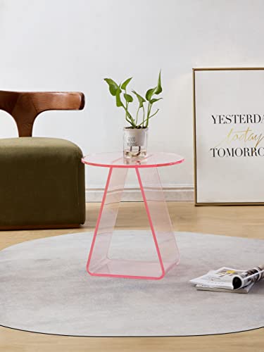 MEETLAKE Acrylic End Table,Pink Side.Nightstand Coffee Table Coffee Table Living Room Bedroom18 inch High, 16x16 inch Table Top. … MEETLAKE