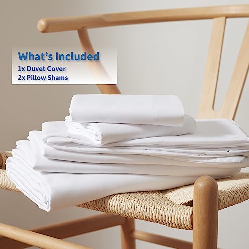 Nestl White Duvet Cover King Size - Soft Double Brushed King Duvet Cover Set, 3 Piece, with Button Closure, 1 Duvet Cover 104x90 inches and 2 Pillow Shams Nestl
