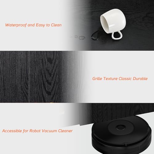 WMAPAT Modern Floating TV Stand with Electric Fireplace, Media Console for TVs up to 80", Wood Entertainment Center with 36" Fireplace TV Shelf Cabinet for Living Room, Bedroom, Black WAMPAT