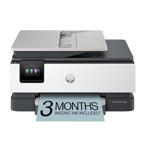HP OfficeJet Pro 8125e Wireless All-in-One Color Inkjet Printer, Print, scan, Copy, ADF, Duplex Printing Best-for-Home Office, 3 Month Instant Ink Trial Included, AI-Enabled (405T6A)