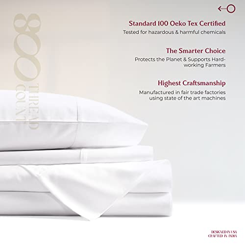 Mayfair Linen 100% Egyptian Cotton Sheets Full Size Set of 2 - Luxury High Thread Count Egyptian Cotton Full Sheets Set (8 PC, White), 16" Deep Pocket, Silky Soft, Cooling, Sateen Weave Bedding Mayfair Linen
