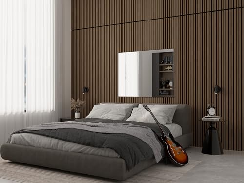 DOGBERRY 2 Pack Acoustic Wood Wall Panels, Decorative Soundproof Panels for Walls and Ceiling,n, 3D Slat Wood Wall Panels (94.49” x 25.4” Total Coverage, Smokey Oak) DOGBERRY