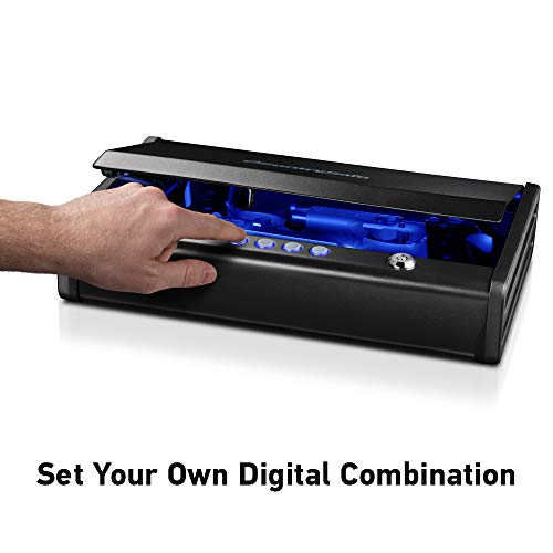 SentrySafe Gun Safe with Interior Light Stores Two Handguns, and a Digital Keypad offers Quick Access to Firearm Storage, Bolt Down Kit, QAP2EL SentrySafe