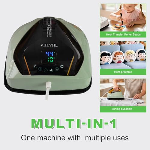 VHLVHL Intelligent Vibration Heat Press Machine for T-Shirts (9 x 9) inch - Portable LED Display Ironing Press - Ideal for T‑Shirts, Hats, Tote Bags, Mugs & Detailed Craft Projects VHLVHL