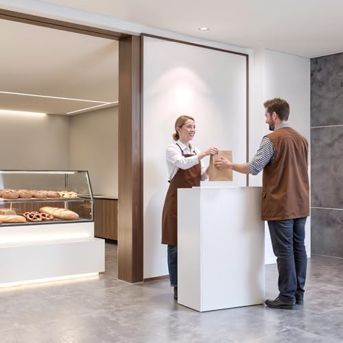 VEVOR Reception Desk, 23.6 inch Rectangular Front Counter Table, Modern Office Reception Desk with Drawer, Small Minimalist Retail Counter Table for Checkout, Lobby, Beauty Salon and Office, White VEVOR