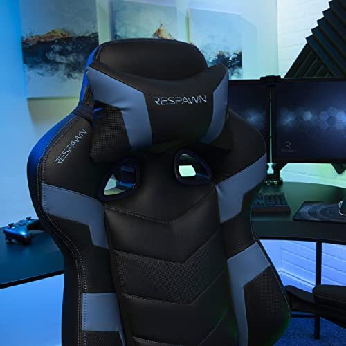 RESPAWN 110 Ergonomic Gaming Chair with Footrest Recliner - Racing Style High Back PC Computer Desk Office Chair - 360 Swivel, Adjustable Lumbar Support, Headrest Pillow, Padded Armrests - 2021 Blue RESPAWN
