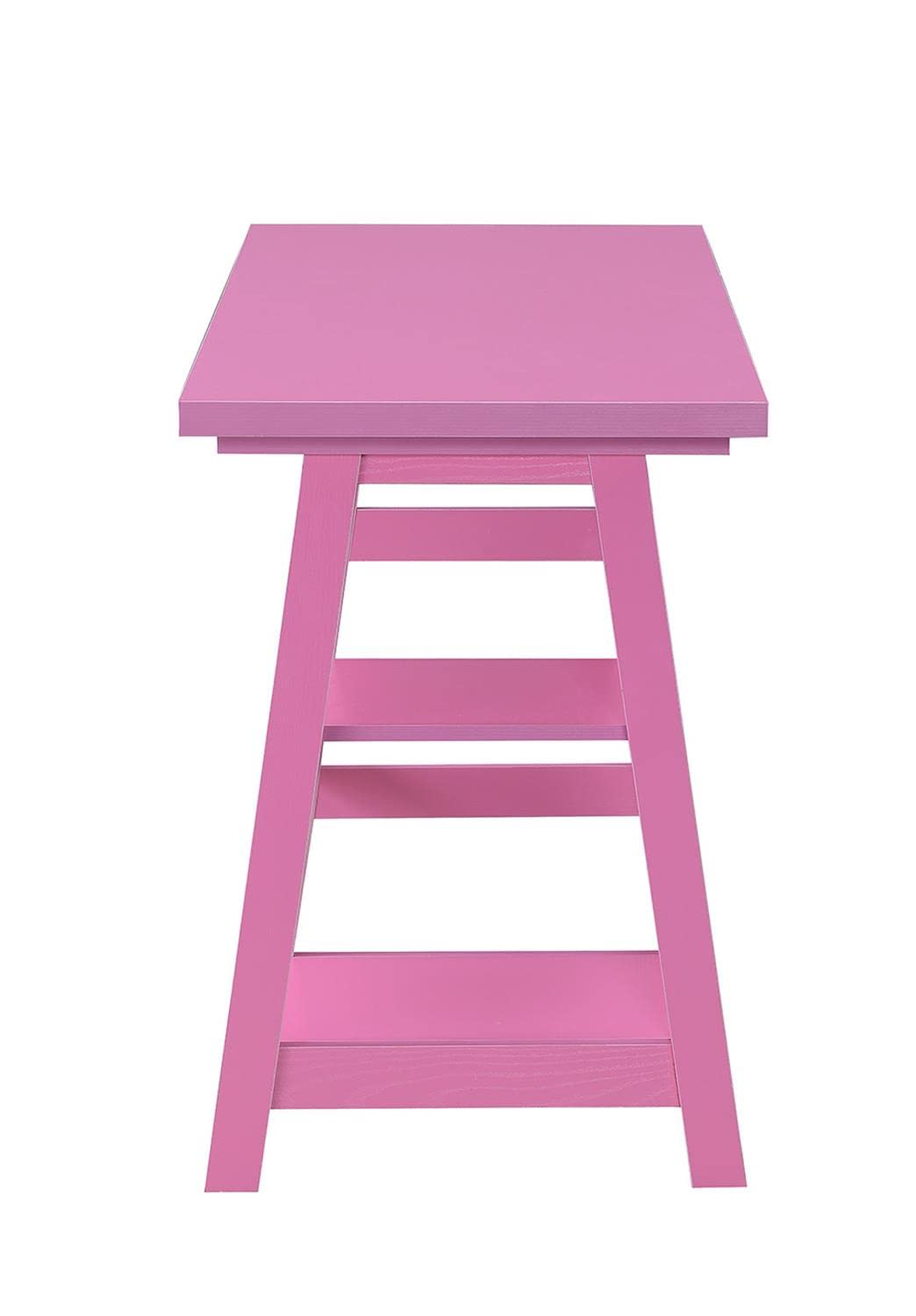 Convenience Concepts Designs2Go Trestle Desk with Shelves, 47", Pink Convenience Concepts