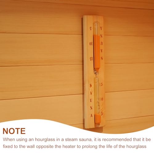 amocane Sauna 15 Minute Hourglass Sand Timer, Sauna Accessories Wooden Rotatable Timer for Infrared & Steam & Barrel Sauna (Hemlock Wood) amocane