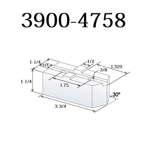 TAIKI 3900-4758 3 Piece American Standard Tongue and Groove Soft Steel Jaw Set, 8" Chuck Size HHIP