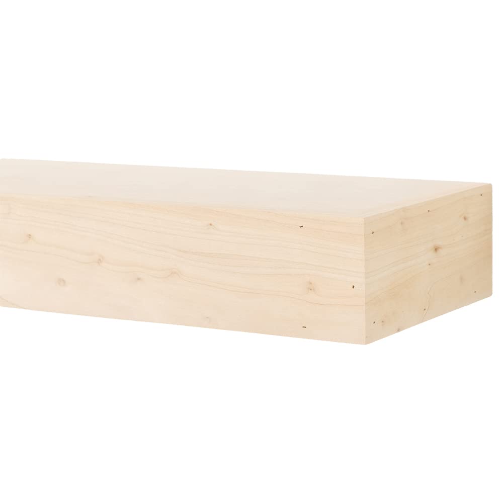 MANTELSDIRECT Mantels Direct Bedford 72 Inch Unfinished Mantel Shelf | 100% Maple Wood - Modern, Rustic, Traditional Floating Shelf for Fireplaces, Hearths, Décor MANTELSDIRECT