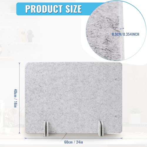 KEPYDRMTF Desk Privacy Panel Set, Desk Partition Cubicle Wall Freestanding Noise-Reduction Panels Room Divider, Soundproof Partition with Support Feet for Office or Home Use (Light Grey, 40 * 60 cm) KEPYDRMTF
