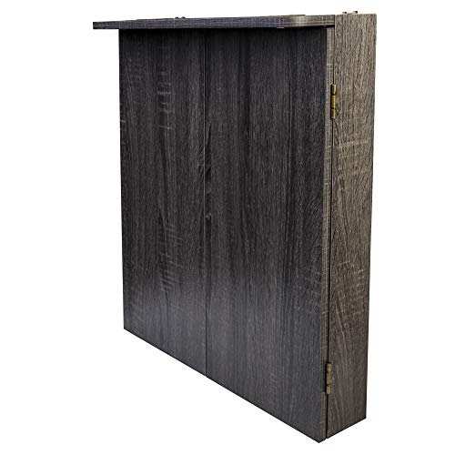 DMI Sports Paris Bristle Dartboard Cabinet Sets - Includes LED Lighting or Electronic Scoring Option, Rustic Grey (D4400W) DMI Sports