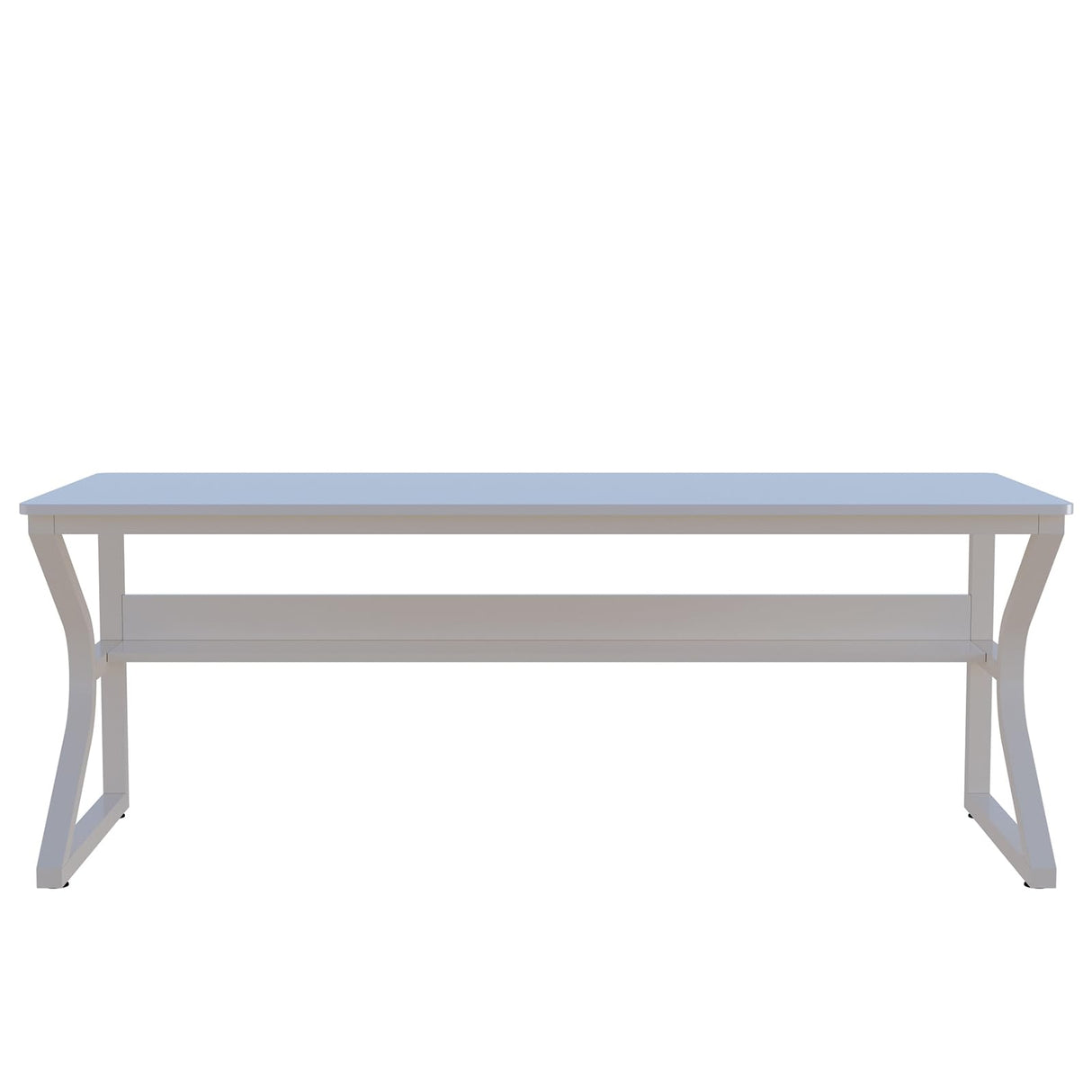 Extra Long OSCHF Desk with Bookshelf - 71" Modern Workstation for Home and Office in Warm White OSCHF