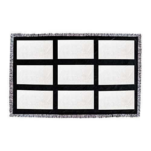 9-Panel Blank Sublimation Plush Velvet Blanket with Soft Edge Frills, DIY Velvet Blanket, Soft Sublimation Blanket, Black, 40 x 60'' Generic