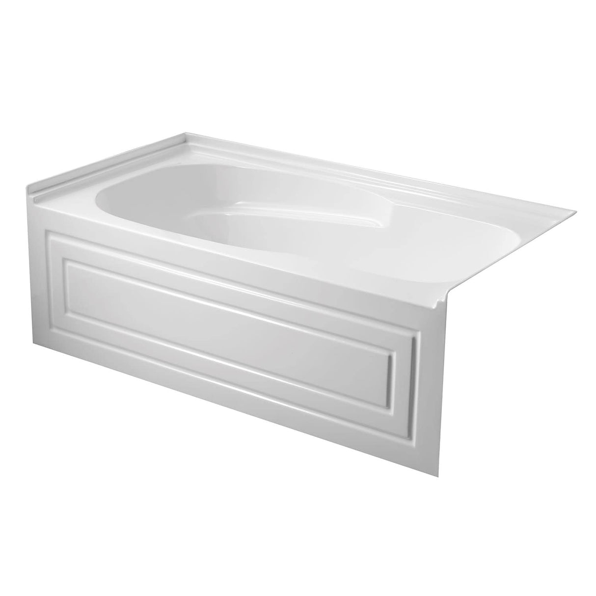 Aqua Eden VTAM6031R21B 60-Inch Anti-Skid Acrylic 3-Wall Alcove Tub with Right Hand Drain Hole, White Kingston Brass