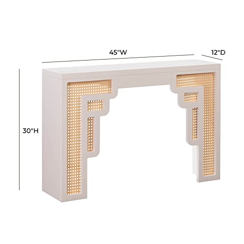 Tov Furniture Suzie Cream & Rattan Console Table Tov Furniture