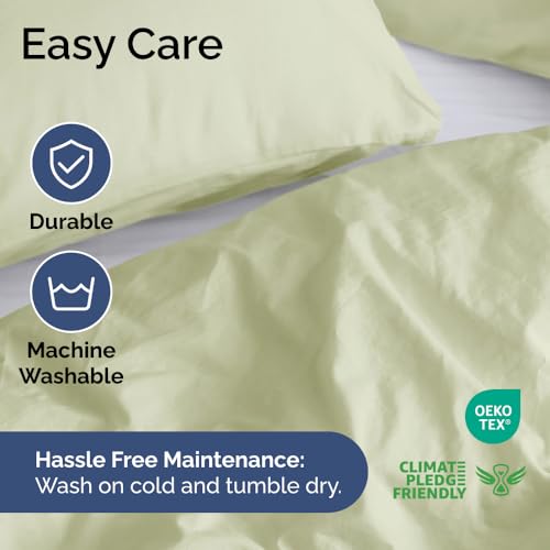 Duvet Cover Twin/Twin XL Size - Extra Soft Twin/Twin XL Size Duvet Cover - Lightweight, Breathable & Cozy w/ Zipper Closures and Ties - 68" x 90" Inches - (Light Sage Green) Comforter Not Included CGK Unlimited