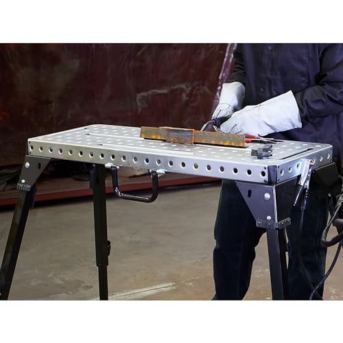 Klutch Adjustable Welding Table, Metal Work Bench Height-Adjustable Steel Table With 1000-Lb Capacity, Welding Metal Welding Tools Klutch