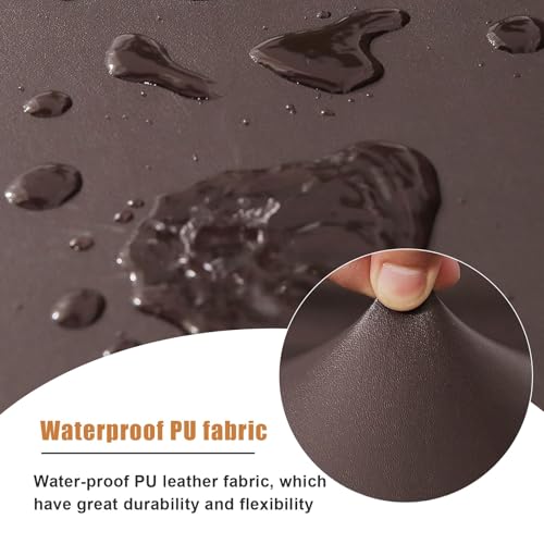PU Leather Armless Sofa Cover Waterproof Futon Covers Full Size Furniture Protector Sofa Bed Slipcovers for Living Room Brown Small Generic