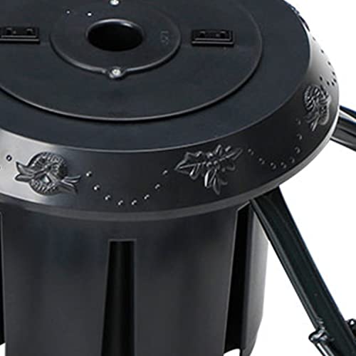 Home Heritage Artificial Christmas Tree Base Rotating Metal Stand for 1 to 1 3/4 Inch Diameter Artificial Christmas Tree Poles, 22 Inch, Black Home Heritage