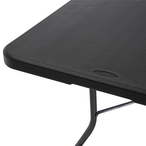 COSCO Fold-in-Half Banquet Table w/Handle, 8ft, Black Cosco