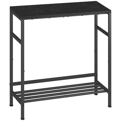 Homeiju Entryway Table 31.5" Width, 2-Tier Console Table with Adjustable Shelves, Industrial Sofa Table with Storage, Foyer Tables for Entryway, Hallway, Kitchen, Living Room and Bedroom, Black