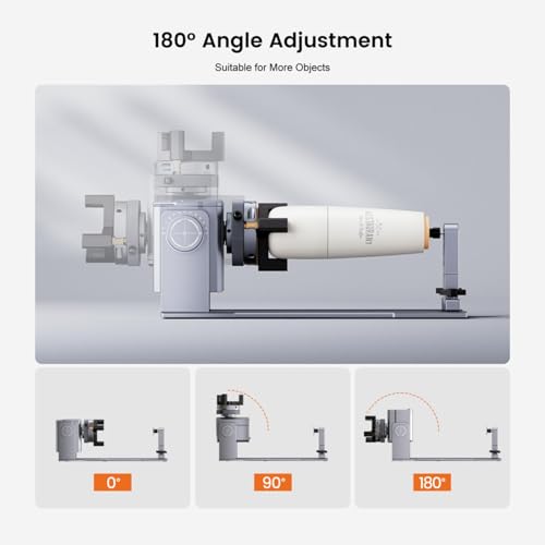 Algolaser 4 in 1 Laser Rotary Roller - Y-axis Rotary Chuck for Laser Engraver,180° Adjustable Jaw Chuck Rotary for Engraving Tumblers, Bottles & Cylindrical Objects Suitable for DIY KIT MK2/Alpha MK2 AlgoLaser