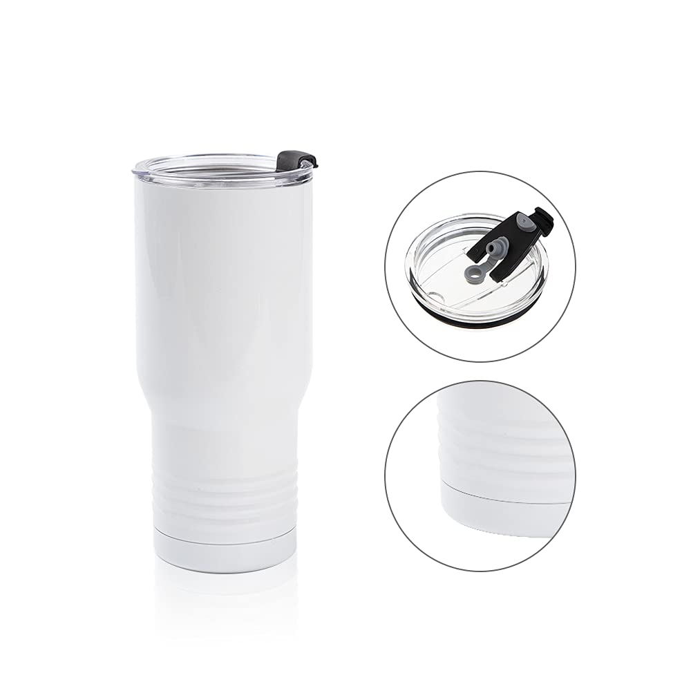 PYD Life Sublimation Tumbler Blanks 22 OZ White Stainless Steel Coffee Travel Tumbler Car Cups with Lid Sublimation Mugs Cups for Cricut Mug Press Machine Sublimation Print 4 Pack PYD Life
