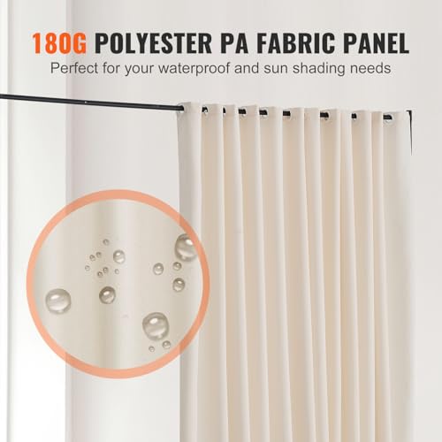 VEVOR Room Divider, Portable Panel Room Divider with Wheels Curtain Divider Stand, Freestanding Room Divider Privacy Screen for Office, Bedroom, Dining Room, Study, Beige VEVOR