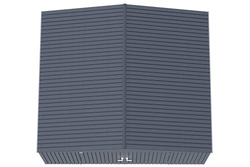 Arrow Shed Elite 14' x 12' Tall Outdoor Steel Storage Shed with High Gable and Lockable Doors Storage Building, Anthracite Arrow