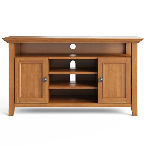 SIMPLIHOME Amherst SOLID WOOD Universal TV Media Stand, 54 inch Wide Living Room Entertainment Center, Storage Cabinet and Shelves, for Flat Screen SIMPLIHOME