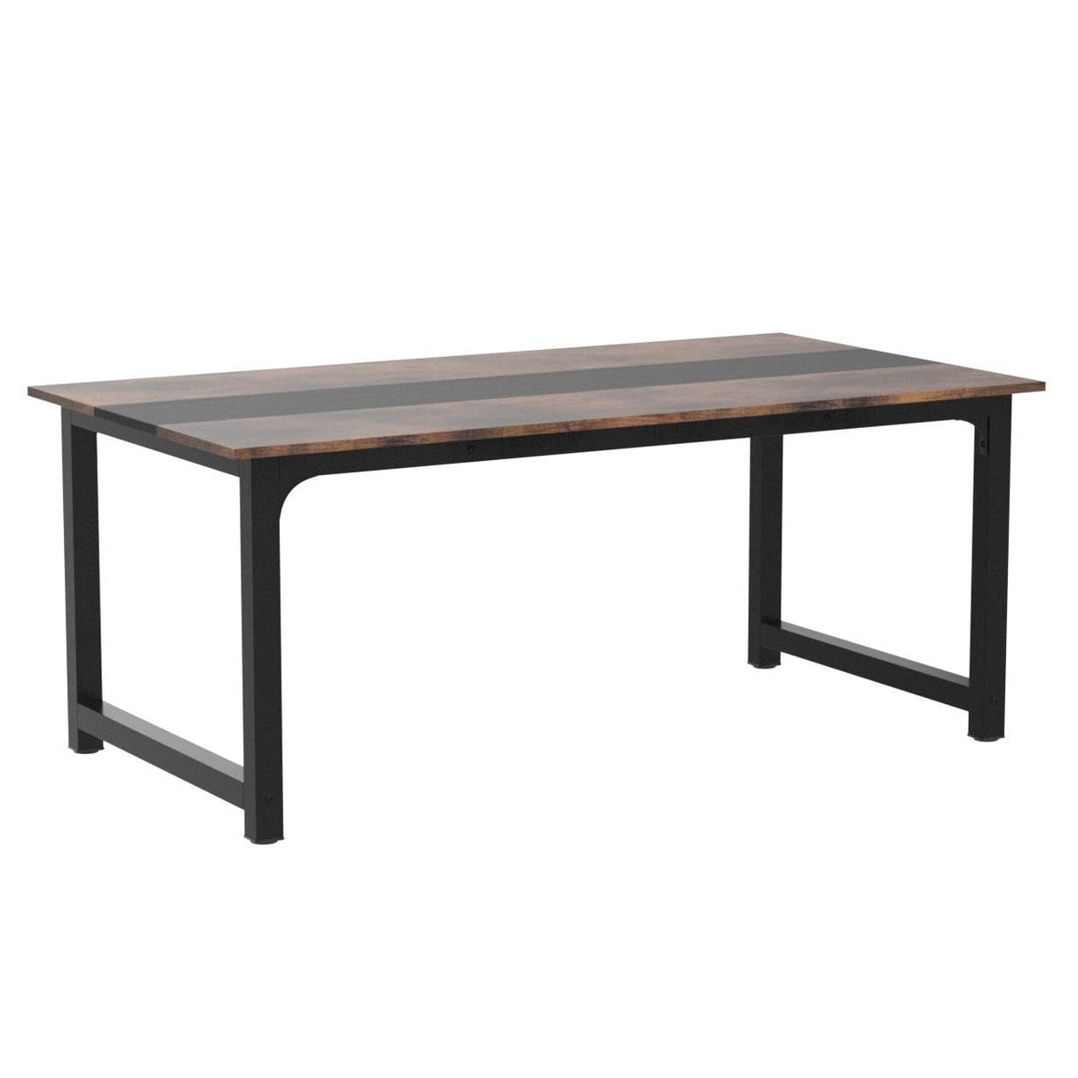 Tribesigns Modern Computer Desk, 63 x 31.5 inch Large Office Desk Computer Table Study Writing Desk Workstation for Home Office, Rustic/Black Tribesigns