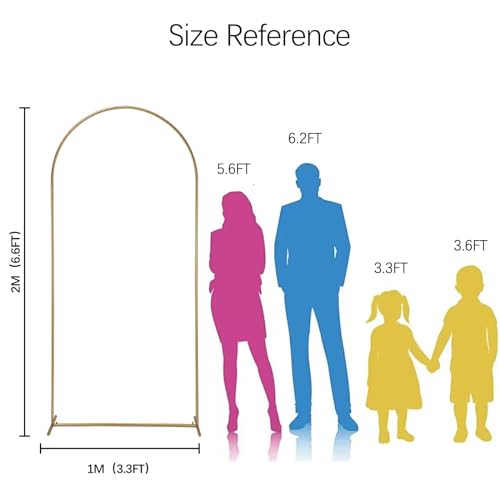 Vincidern Wedding Arch Backdrop Stand 6.6FT, 5.9FT, 4.9FT Set of 3,Metal Arch Backdrop Stand for Wedding Ceremony Baby Shower, Outdoor Indoor Birthday Party, Garden Floral Balloon Arch Decoration,Gold Vincidern