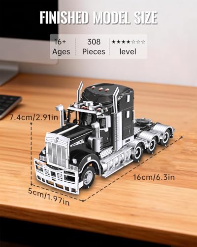 Piececool 3D Metal Puzzles T909 Trucks Model Kits for Adults to Build,DIY Hobbies Building kit Birthday Christmas Day Gifts