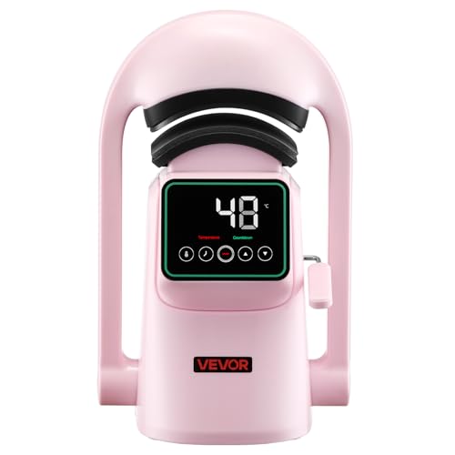 VEVOR Auto Hat Heat Press Machine, with 2pcs Interchangeable Platens, Automatic Open and Release, Touchscreen for Precise Time and Temperature Control, Heat Transfer Printing for Caps, Hats, Pink VEVOR