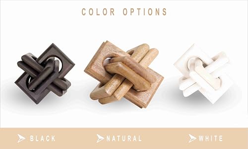 Wood Knot Decor Entry Table Boho Shelf Decor 6 Link Interlock Coffee Table Decor for Living Room and Modern Farmhouse Hand Crafted Natural Mango Wood Console Table Decor (Natural) ANONYO