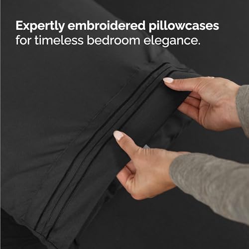 Twin Size 3 Piece Sheet Set - Comfy Breathable & Cooling Bed Sheets Set - Hotel Luxury Bedding for Women, Men, Kids, Teens, Boys & Girls - Deep Pockets, Ultra-Soft and Wrinkle Free - Oeko-Tex - Black CGK Unlimited