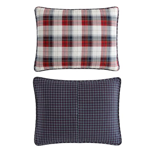 Nautica - Full/Queen Quilt Set, Super Soft Reversible Bedding with Matching Shams, Plaid Home Decor (Rosedale Red, Full/Queen) Nautica