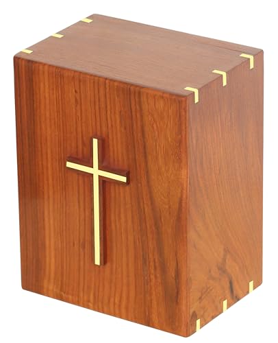 Wooden Urn Box For Human Ashes | Wood Cremation urns | Handmade Urn Box For Male and Female | Adult Urns | Funeral Urns | Burial urns | Decorative Urns | Rosewood Urns | Brass Cross urns Solid Wood Handicrafts