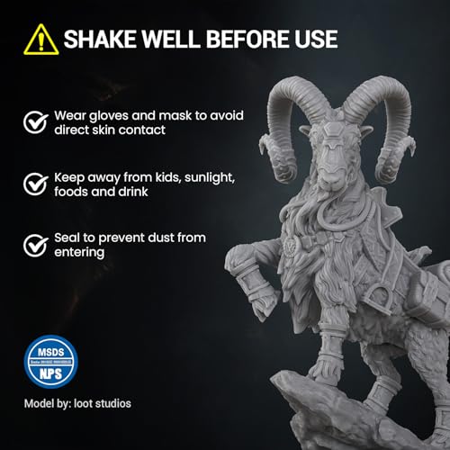 UNIFORMATION HD 3D Printer Resin Standard Fast UV Curing Plant-Based 3D Resin Liquid with High Precision Low Viscosity Suit for SLA/LCD/DLP Printing Miniatures, Garage Kits, HD Grey 1KG Uniformation