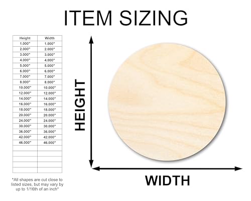 Unfinished Wood Circle Round | Circle Blank | DIY Craft Cutout | Up to 36" 20" / 3/4" 24 Hour Crafts