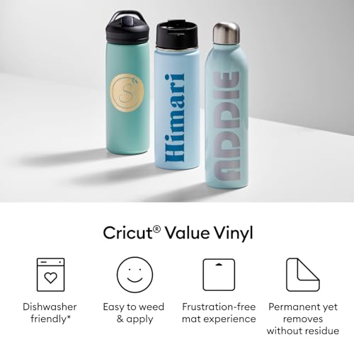 Cricut Value Permanent Vinyl - 50ft Rainbow Sampler, 12in x 12in Sheets (50 Count) Cricut