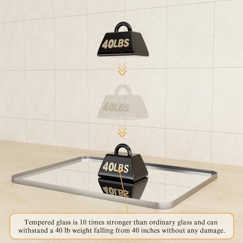 MODCART Silver Bathroom Mirrors for Wall, 55X30 Inch Rounded Rectangle Mirror, Silver Bathroom Vanity Mirror, Metal Framed Wall-Mounted Mirror(Horizontally or Vertically, Tempered Glass MODCART