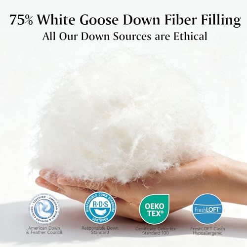 Beautyrest Goose Down Fiber Comforters Twin Size, Lightweight Blanket/Duvet Insert for Summer and Hot Sleepers, 100% Cotton Fabric, 8 Corner Tabs, Hotel Collection Down Fiber Blanket, 68x90 Inch Beautyrest