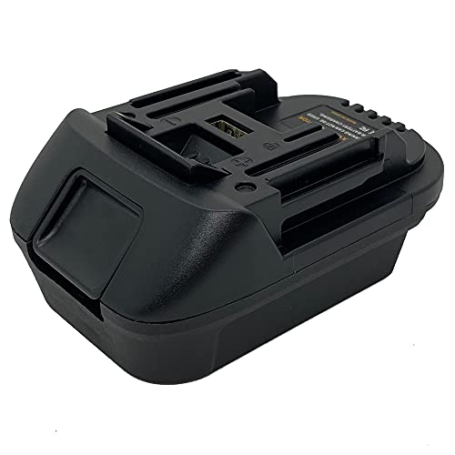 Battery Adapter for Makita 18V Lithium-Ion Cordless Tools, Convert for Milwaukee M18 18V or Dewalt 18V 20V Lithium Battery to Makita 18-volt BL1830 BL1850 LXT Battery Converter, w/ USB Charge Port QINIZX