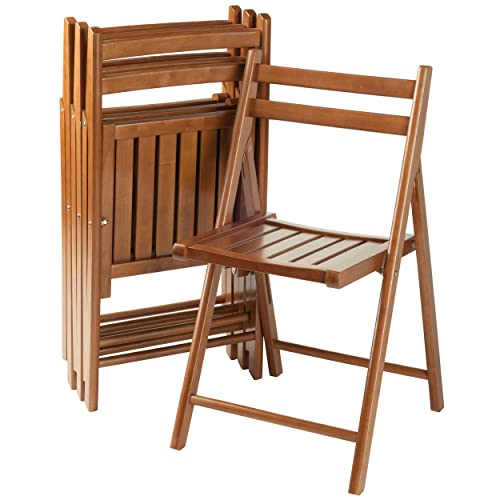 Winsome Robin 4-PC Folding Set Teak Chair, 17.64 x 20.1 x 32.28 Winsome